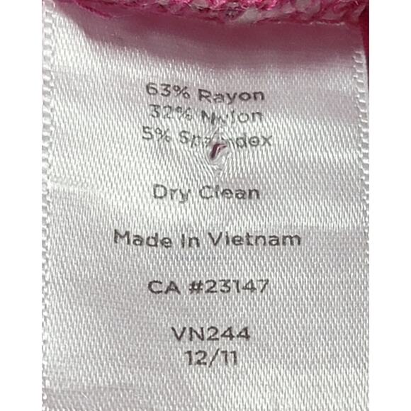 Talbots Pink Orange Color Block Sheath Short Sleeve Dress 6 Lightweight Stretchy - Picture 4 of 5